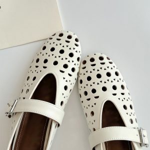 French Style Women's Sheepskin High-Heeled Sandals with Breathable Hollow Round Toe and Single Strap - Chic Summer Footwear