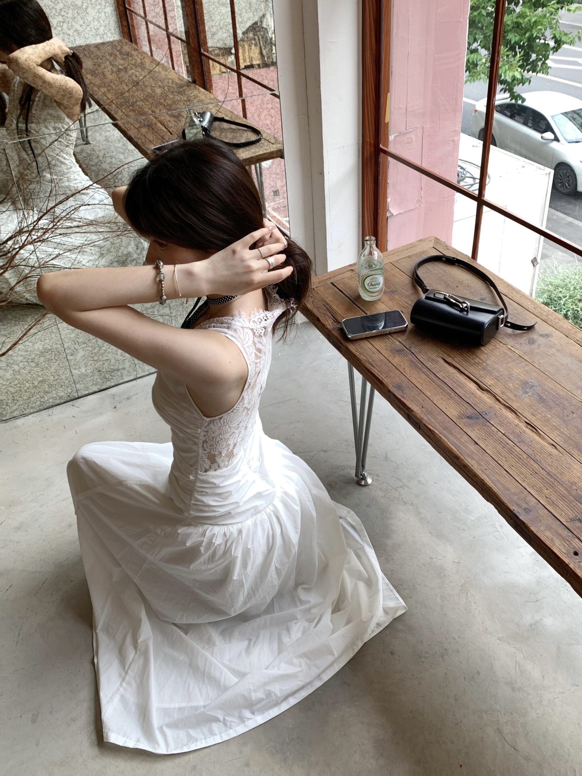 French Summer V-Neck Lace Dress Women's A-Line Vintage Slim Long Dress - Elegant 90s Inspired Style French Summer V-Neck Lace Dress Women's A-Line Vintage Slim Long Dress - Elegant 90s Inspired Style