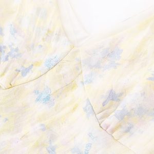 French Vintage Floral Long Slip Dress for Women - Waist-Defined Summer 2025 Fashion, Perfect for 90s and Y2K Inspired Styles