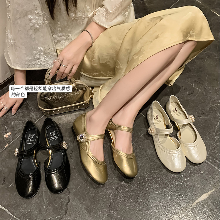 French Vintage One-Strap Side-Cut Mary Jane High Heels for Women - Fashionable and Versatile, Perfect for Stylish Outfits