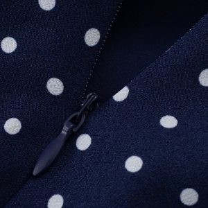 French Vintage V-Neck Polka Dot Long Vacation Dress for Women - 2025 Summer Style, Perfect for 90s Inspired Looks