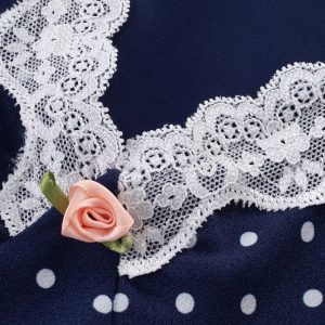 French Vintage V-Neck Polka Dot Long Vacation Dress for Women - 2025 Summer Style, Perfect for 90s Inspired Looks