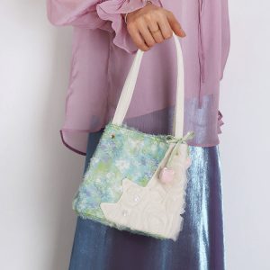 Fresh Style Cat Basket Bag for Women - Light Spring Green Crossbody Tote Bucket Bag - Trendy Spring Fashion Accessory