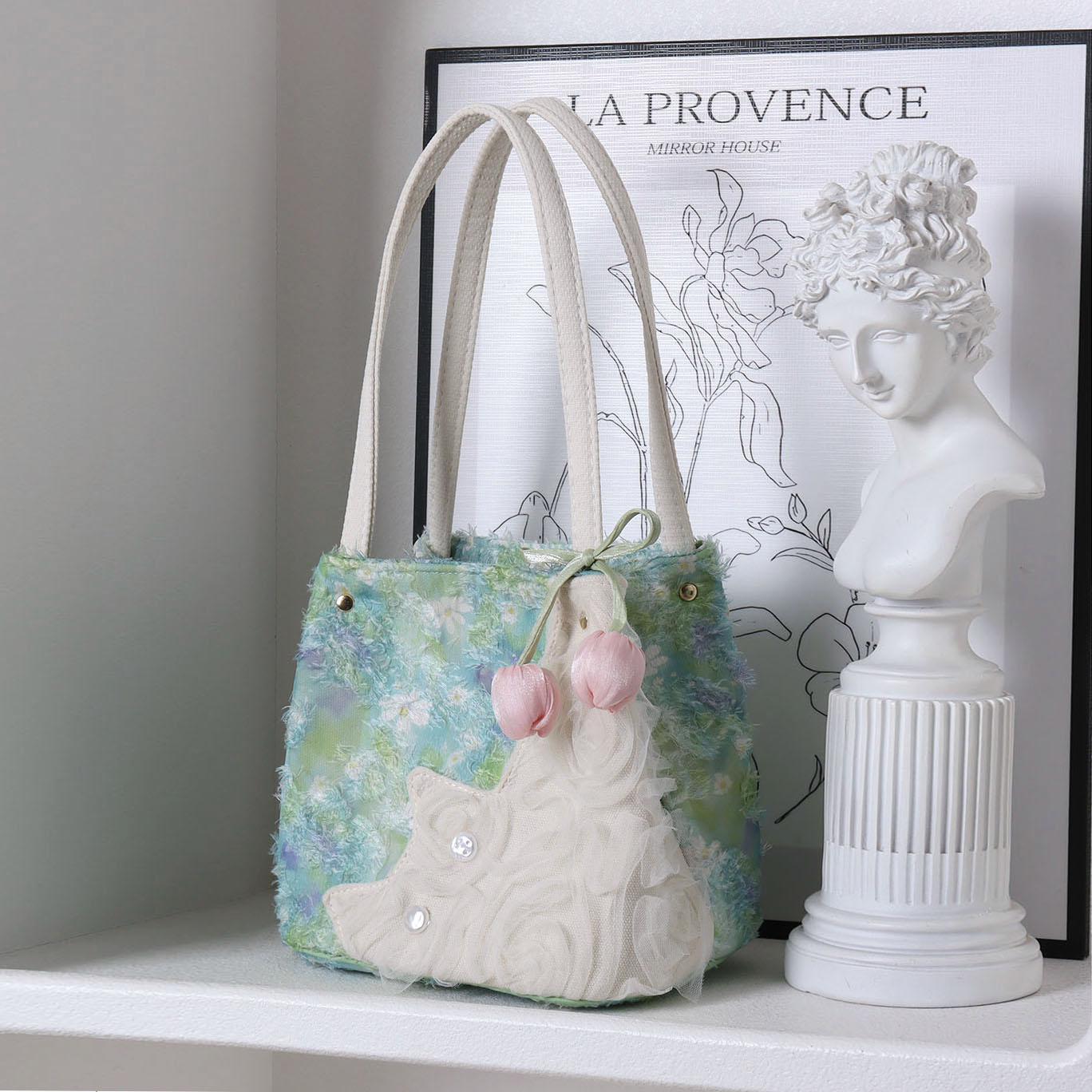 Fresh Style Cat Basket Bag for Women - Light Spring Green Crossbody Tote Bucket Bag - Trendy Spring Fashion Accessory