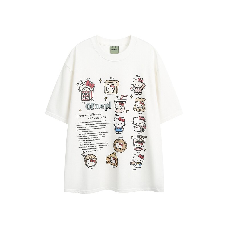 Fun Cartoon Print Short Sleeve T-shirt - Limited Time Offer, Trendy Design for Casual Wear, Perfect for Summer Style