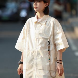 Functional Outdoor Work Shirt for Men & Women - Loose Fit, Multi-Pocket, Hanging Buckle Design, Versatile for Hiking & Casual Wear