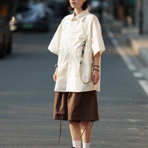 Functional Outdoor Work Shirt for Men & Women - Loose Fit, Multi-Pocket, Hanging Buckle Design, Versatile for Hiking & Casual Wear