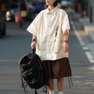 Functional Outdoor Work Shirt for Men & Women - Loose Fit, Multi-Pocket, Hanging Buckle Design, Versatile for Hiking & Casual Wear