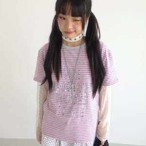 Galaxy Walk Printed Striped Color Block Casual Short Sleeve T-Shirt for Trendy, Relaxed Style