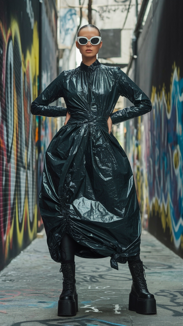 Garbage Bag Dress: Turning Waste into Fashion Statement outfit idea