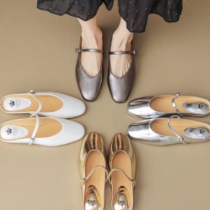 Genuine Leather Baotou Half Slippers Women’s Flat Sandals with One Strap - Soft Bottom Italian Style Footwear