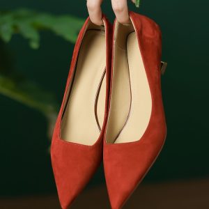 Giant Soft Cat Heel High Heels for Women - 2025 Pointed Toe Sheep Faux Leather Thin Heels, Trendy Y2K Style