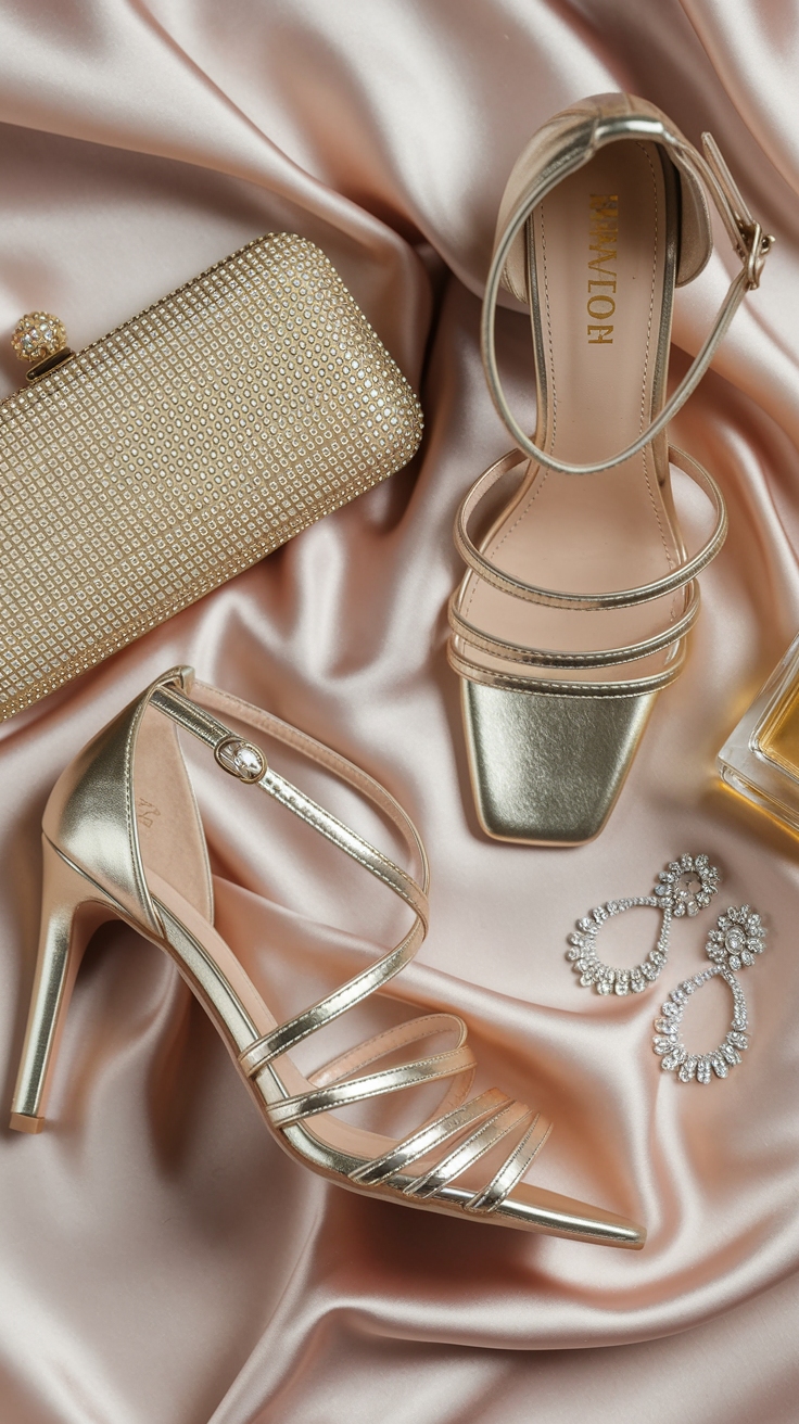 Elevate Your Style with Gold Metallic Shoes outfit idea