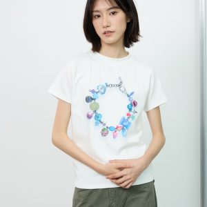 Gradient Printed Short Sleeve Crop Top T-Shirt for Women with Shoulder Design - Summer Fashion Statement