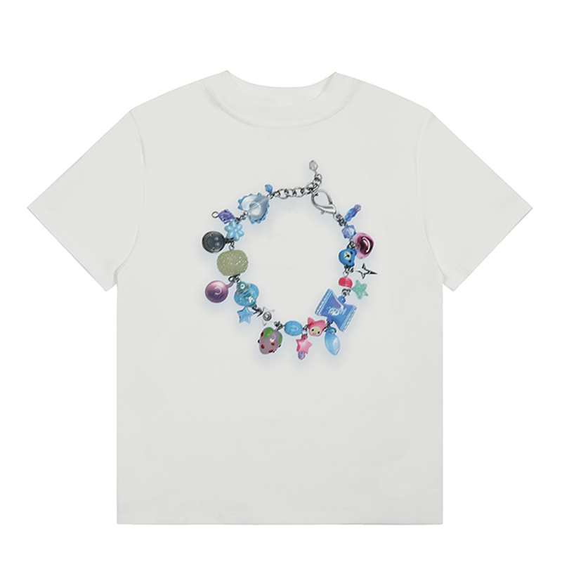 Gradient Printed Short Sleeve Crop Top T-Shirt for Women with Shoulder Design - Summer Fashion Statement