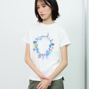 Gradient Printed Short Sleeve Crop Top T-Shirt for Women with Shoulder Design - Summer Fashion Statement