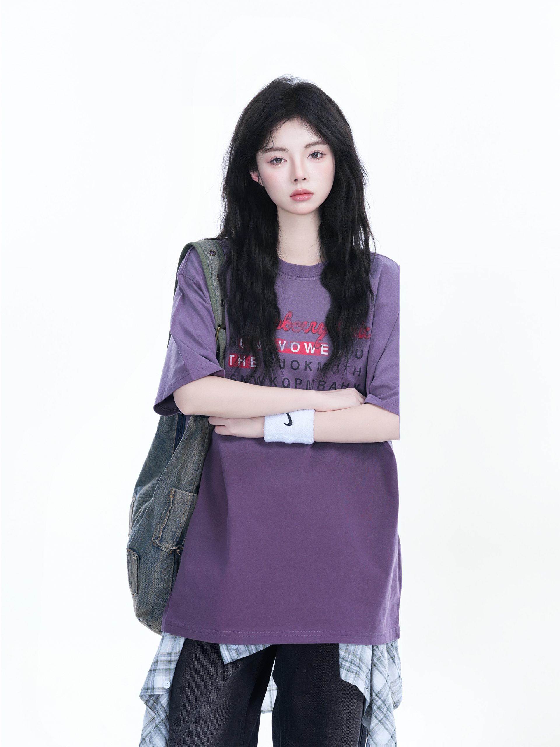 Gradient Round Neck Short Sleeve T-Shirt for Women - American Street Style, Casual Loose Fit, Summer 2023 Fashion Gradient Round Neck Short Sleeve T-Shirt for Women - American Street Style, Casual Loose Fit, Summer 2023 Fashion