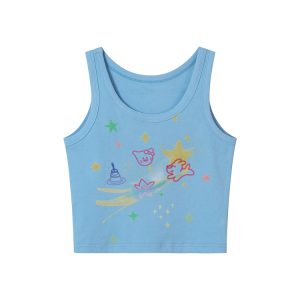 Graffiti Printed Camisole for Women - Summer Slim Fit Short Top, Trendy Street Style, Casual Wear, Urban Fashion