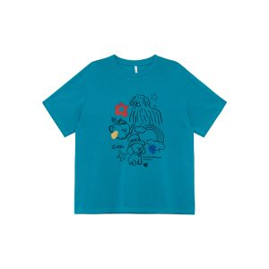 Graffiti Rainbow Dog Print Short Sleeve T-Shirt for Women - Summer Slimming Top, Trendy Casual Wear, Y2K Style