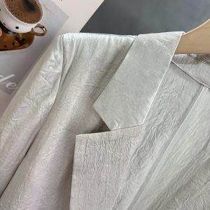 Gray Acetate Thin Blazer for Women - 2025 Summer Fashion, High-End Casual Commuting Versatile Suit