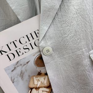 Gray Acetate Thin Blazer for Women - 2025 Summer Fashion, High-End Casual Commuting Versatile Suit