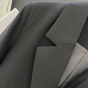 Gray-Blue College-Style Blazer for Women, Spring Autumn 2025 Niche Suit Top, Trendy Casual Chic Fashion