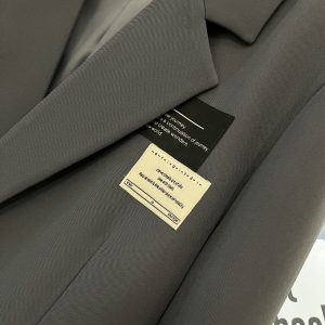 Gray-Blue College-Style Blazer for Women, Spring Autumn 2025 Niche Suit Top, Trendy Casual Chic Fashion