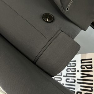 Gray-Blue College-Style Blazer for Women, Spring Autumn 2025 Niche Suit Top, Trendy Casual Chic Fashion