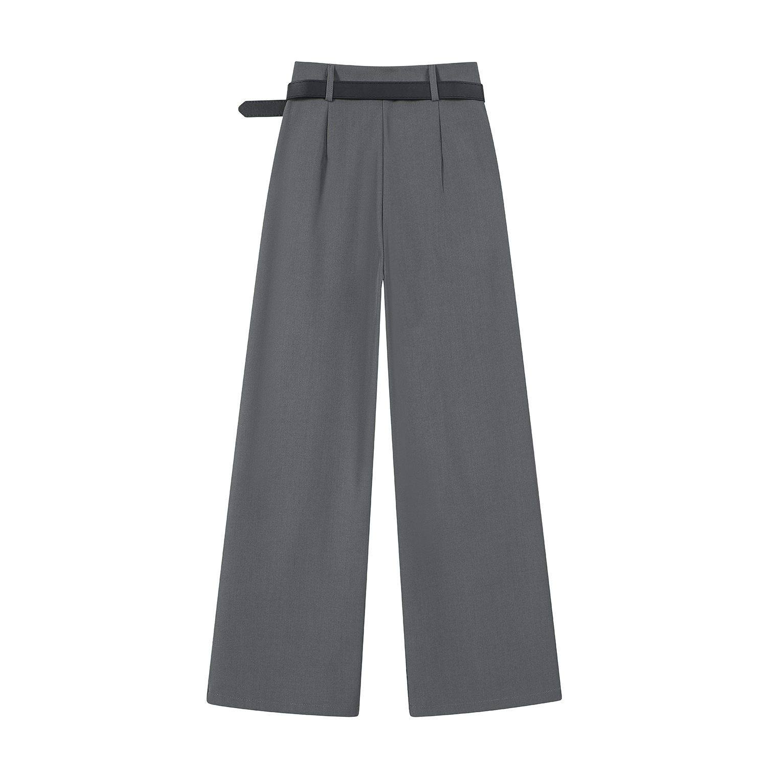 Gray High-Waisted Suit Pants for Women - Slimming Straight Leg Design, High-End Drape, Casual Spring/Summer 2025 Style