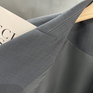 Gray Short Sleeve Suit Jacket for Women - Thin Summer Blazer, Trendy Korean Style 2025 Fashion, High-End Professional Look