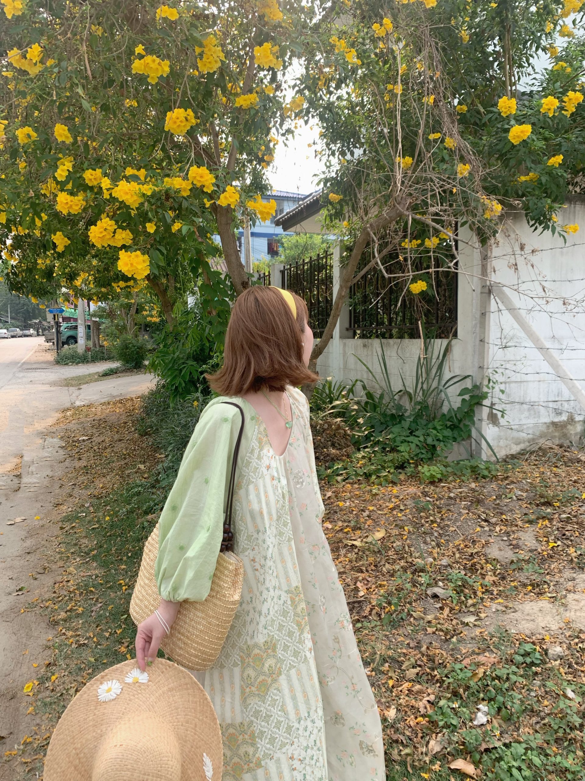 Green Island Long Summer Floral Dress - Women's Loose Embroidered Mesh Spliced Puff Sleeve Maxi Dress, Vintage Style Green Island Long Summer Floral Dress - Women's Loose Embroidered Mesh Spliced Puff Sleeve Maxi Dress, Vintage Style