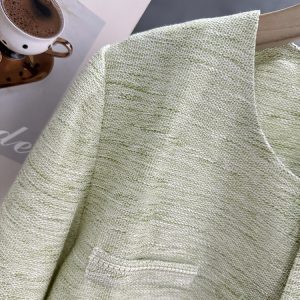 Green Korean Style Lightweight Women's Jacket - Trendy Short Cardigan for Summer 2025, Ultra-Stylish Commuter Top