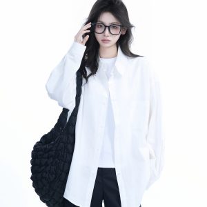 Green Solid Color Long Sleeve Shirt for Women - 