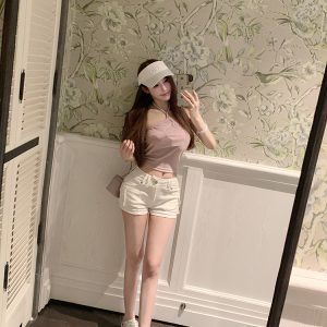 Halter Neck Vest Top with Blue Diamond Design - Pure Desire Style, Trendy Y2K Fashion for Effortless Chic Look