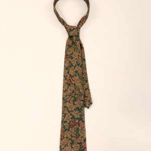 Handmade American Retro Floral Patterned Long Tie Shirt - High-End Niche Fashion Accessory for Stylish Outfits