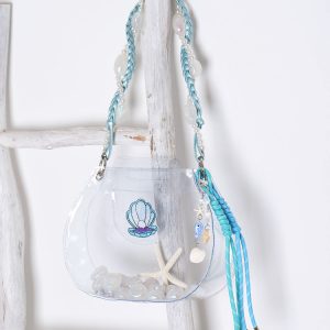 Handmade Beaded Transparent Fish Tank Bag - Cute Summer Underarm Crossbody Bag for Unique Niche Style