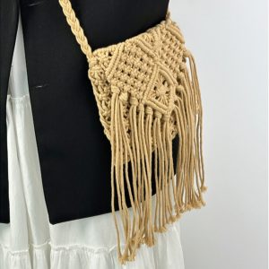 Handmade Bohemian Straw Woven Bag with Tassels - 2024 Hollow Shoulder Crossbody Beach Bag for Women