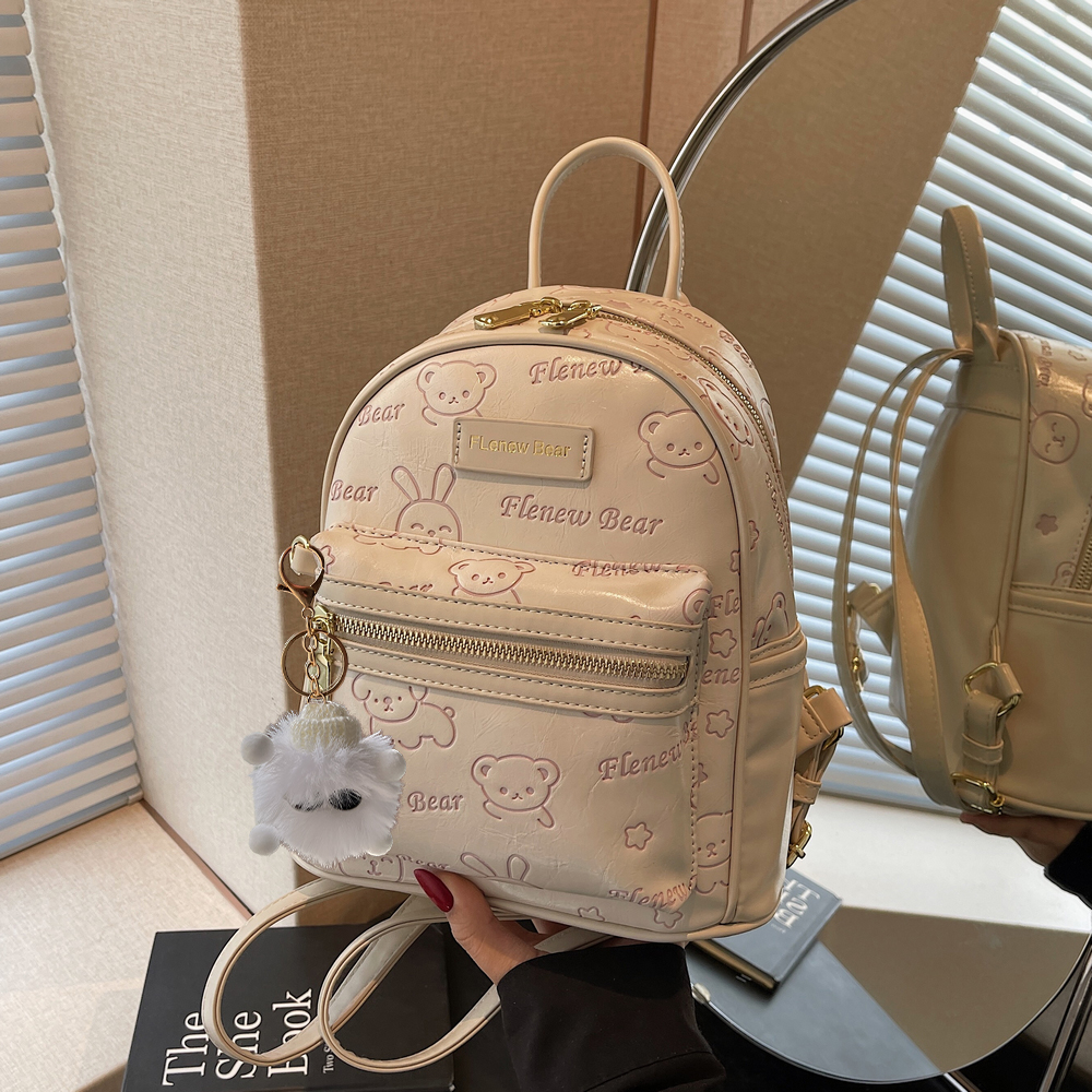 Handmade Cute Embossed Small Backpack for Women - Niche Design Double Shoulder Bag for Trendy Style Handmade Cute Embossed Small Backpack for Women - Niche Design Double Shoulder Bag for Trendy Style