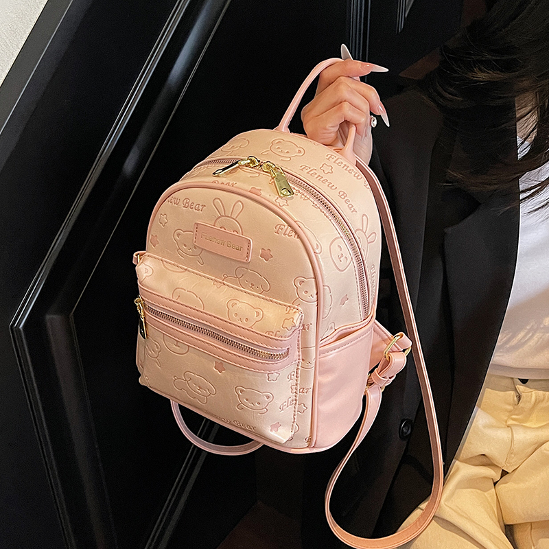 Handmade Cute Embossed Small Backpack for Women - Niche Design Double Shoulder Bag for Trendy Style Handmade Cute Embossed Small Backpack for Women - Niche Design Double Shoulder Bag for Trendy Style