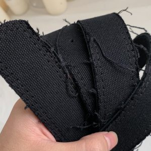 Handmade Mohair Edge Fabric Waist Belt - Simple Versatile Black Unisex Belt in Harajuku Style for Y2K Fashion