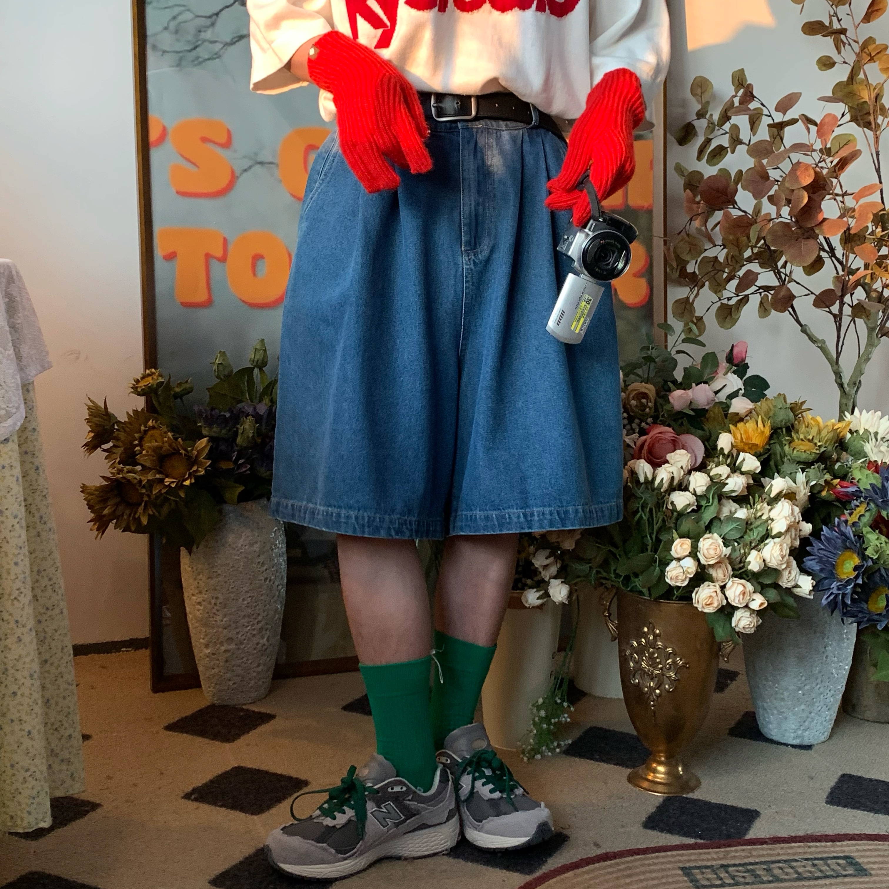 Handmade Washable Denim Wide-Leg Five-Point Shorts for Summer - Retro Basic Loose Slim Straight Casual Pants