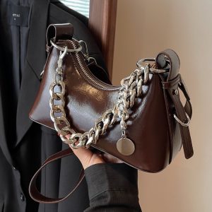 Handmade Women's Textured Chain Crossbody Bag - 2025 New Style Shoulder Underarm Bag for Chic Everyday Wear