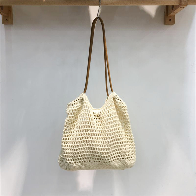 Handmade Woven Tote Bag - Retro Forest Style Cotton Shoulder Bag for Casual Vacations - Literary-Inspired Niche Design Handmade Woven Tote Bag - Retro Forest Style Cotton Shoulder Bag for Casual Vacations - Literary-Inspired Niche Design