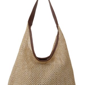 Handwoven Women's Vintage Tote Bag - Trendy Straw Woven Shoulder Bag with Large Capacity for Everyday Use
