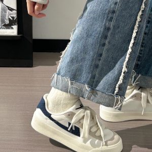 Harajuku Style White Sneakers for Couples - Lightweight, Breathable, Soft Sole Casual Skate Shoes for Summer