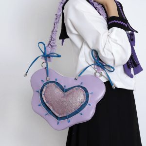 Heart Underarm Bag for JK Students - Sweet Cool Girl Versatile Shoulder Crossbody Lolita Style Fashion Bag