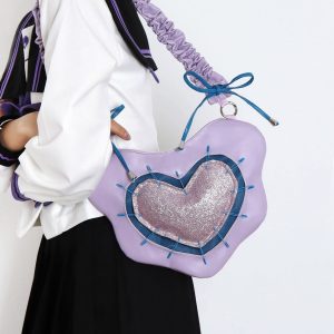 Heart Underarm Bag for JK Students - Sweet Cool Girl Versatile Shoulder Crossbody Lolita Style Fashion Bag