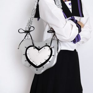Heart Underarm Bag for JK Students - Sweet Cool Girl Versatile Shoulder Crossbody Lolita Style Fashion Bag
