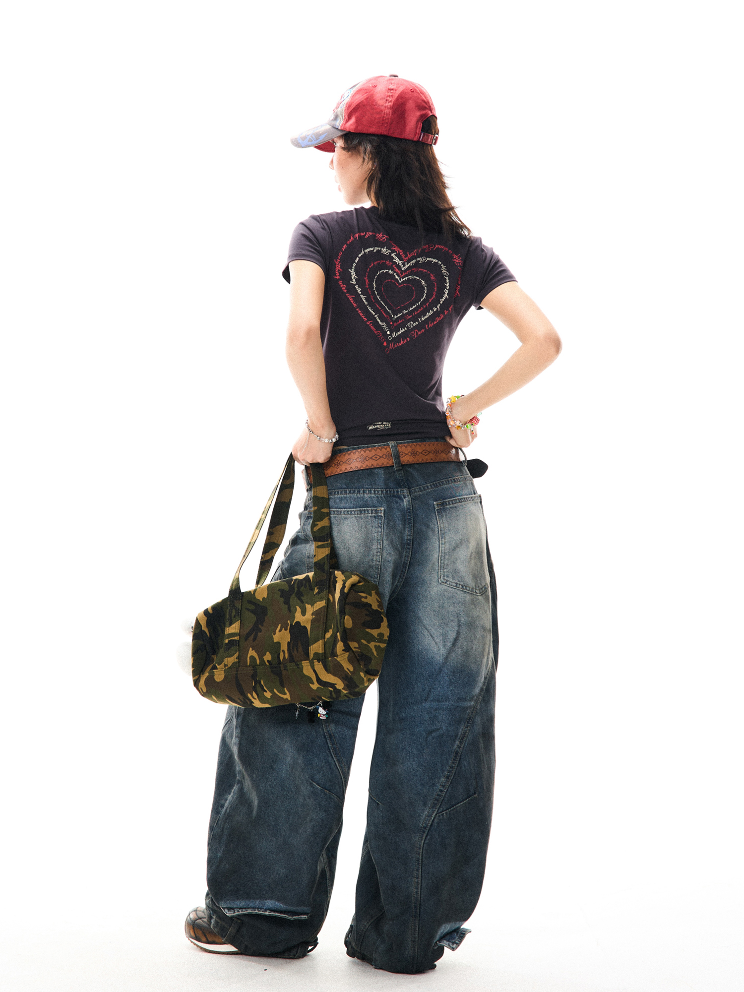 Heartbeat Cycle Letter Print Short Sleeve T-Shirt for Women - Summer Slim Fit Casual Top, Y2K Inspired Fashion Heartbeat Cycle Letter Print Short Sleeve T-Shirt for Women - Summer Slim Fit Casual Top, Y2K Inspired Fashion