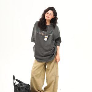 Heavyweight American Vintage Wash Short Sleeve T-Shirt for Men and Women, Loose Fit, Versatile Couple Top, Retro Style Fashion